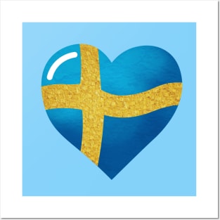 The flag of Sweden, Sveriges flagga Posters and Art